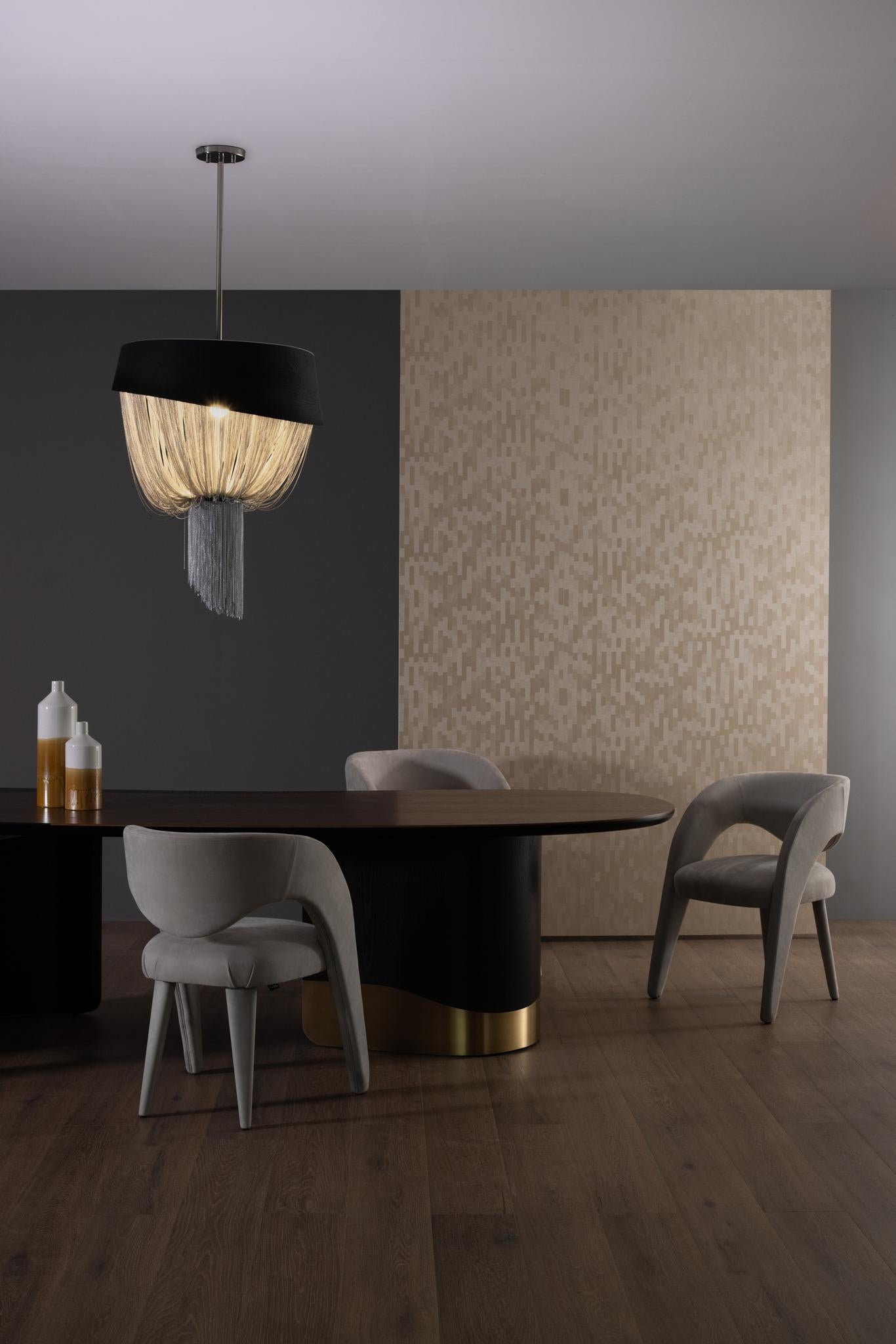 Forever Suspension Lamp, Contemporary Collection, Handcrafted in Portugal - Europe by Greenapple.

The Forever modern chandelier is inspired by the art of jewellery, setting the pace with its captivating design. Serving as a modern interpretation of