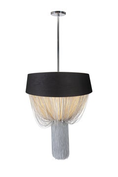 Modern Forever Chandelier, Aged Oak, Stainless, Handmade Portugal by Greenapple