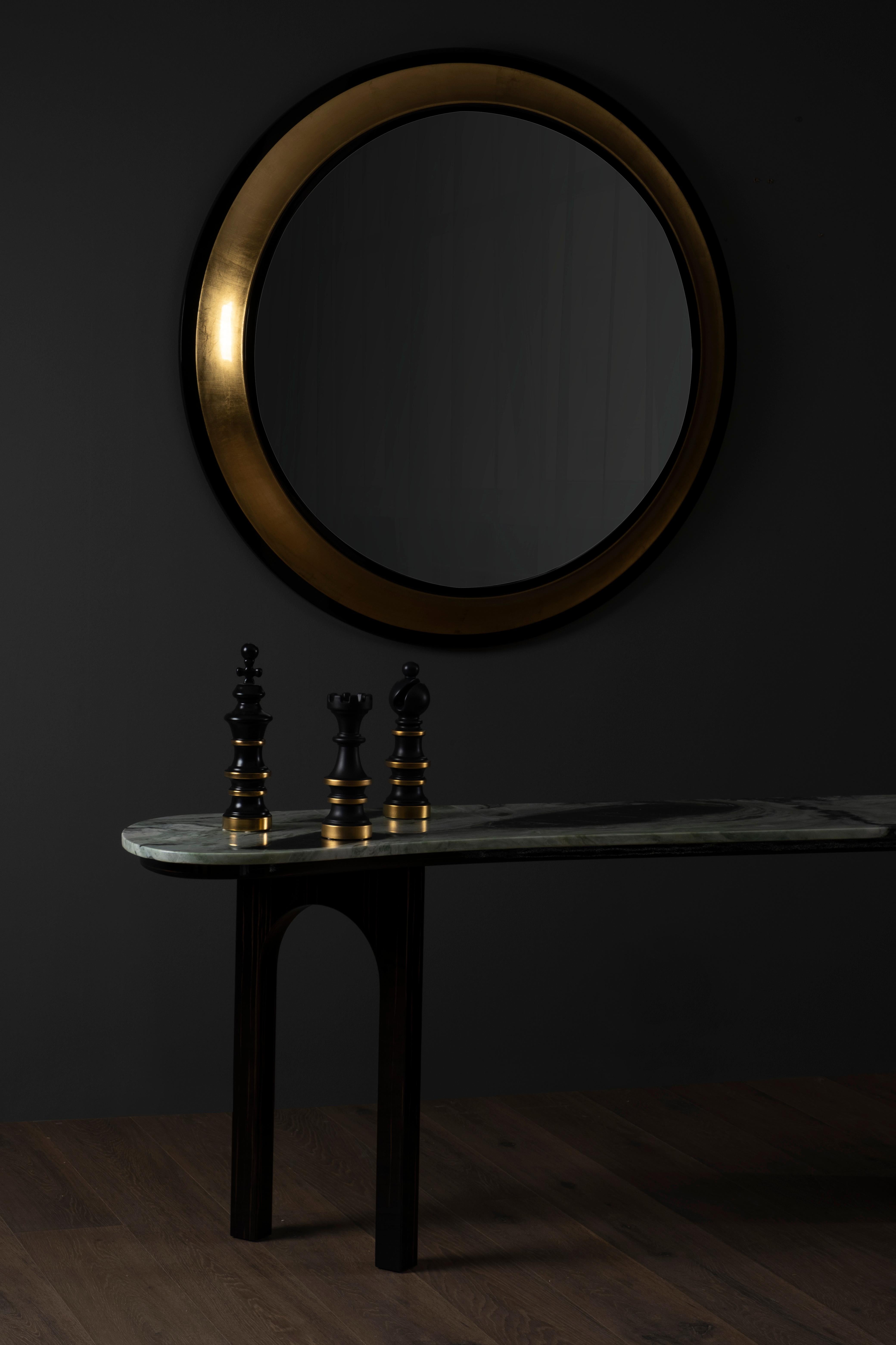 Gilt Modern Grifo Wall Mirror Gold Leaf Handmade in Portugal by Greenapple For Sale