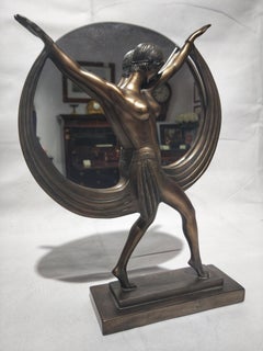 21st Century Art Deco Resin Reproduction Egyptian Dancer Mirror