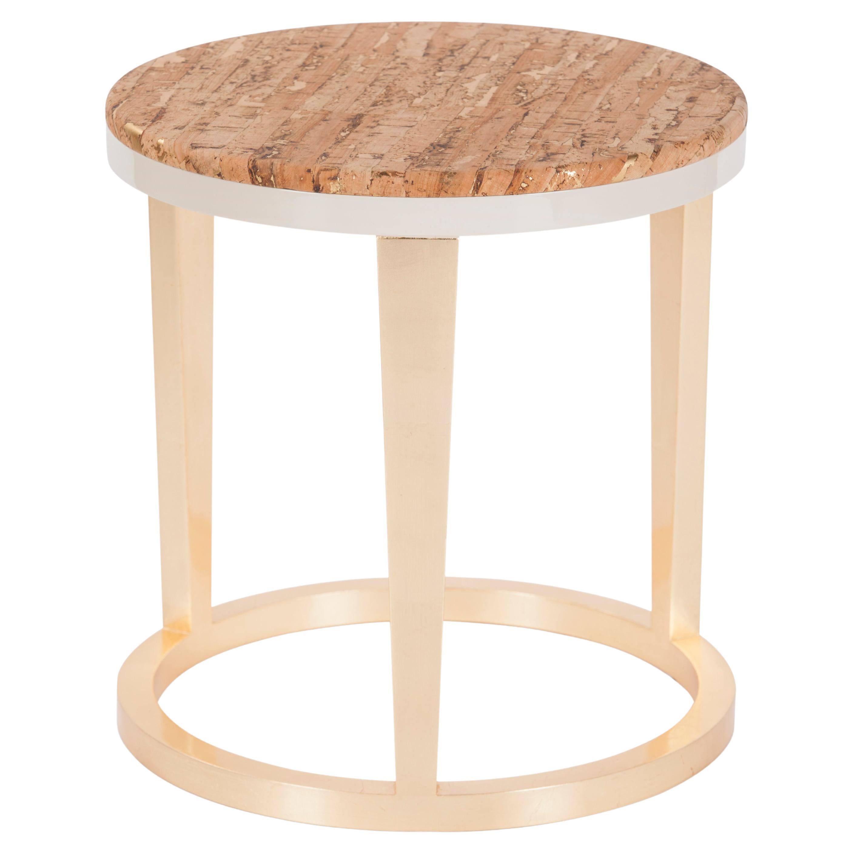 Art Deco Rubi Side Table with Gold Leaf Handcrafted by Greenapple