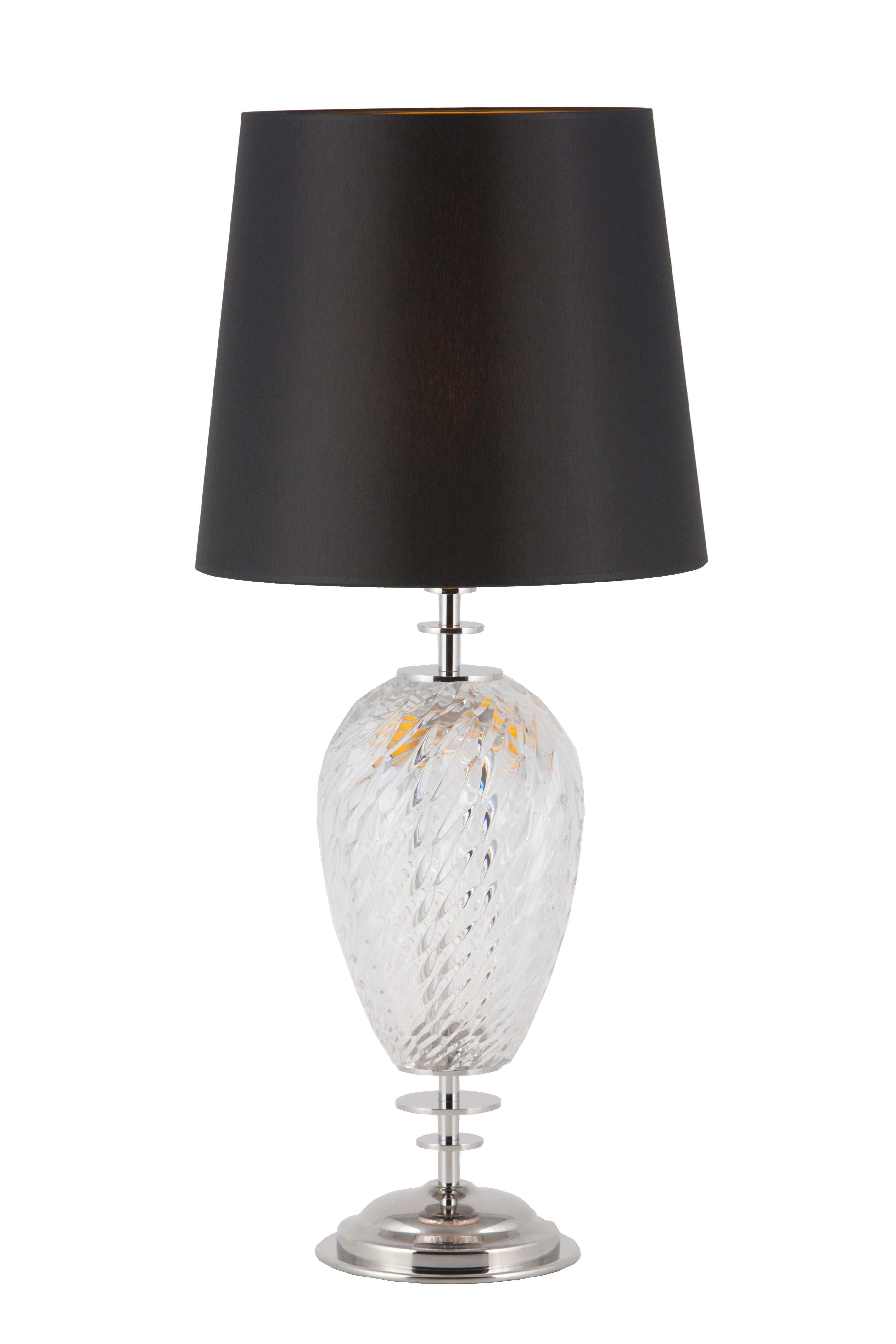 Table Lamp 25 in Champagne Indoor Plug-in with Jeweled Metal and Mosaic Base 