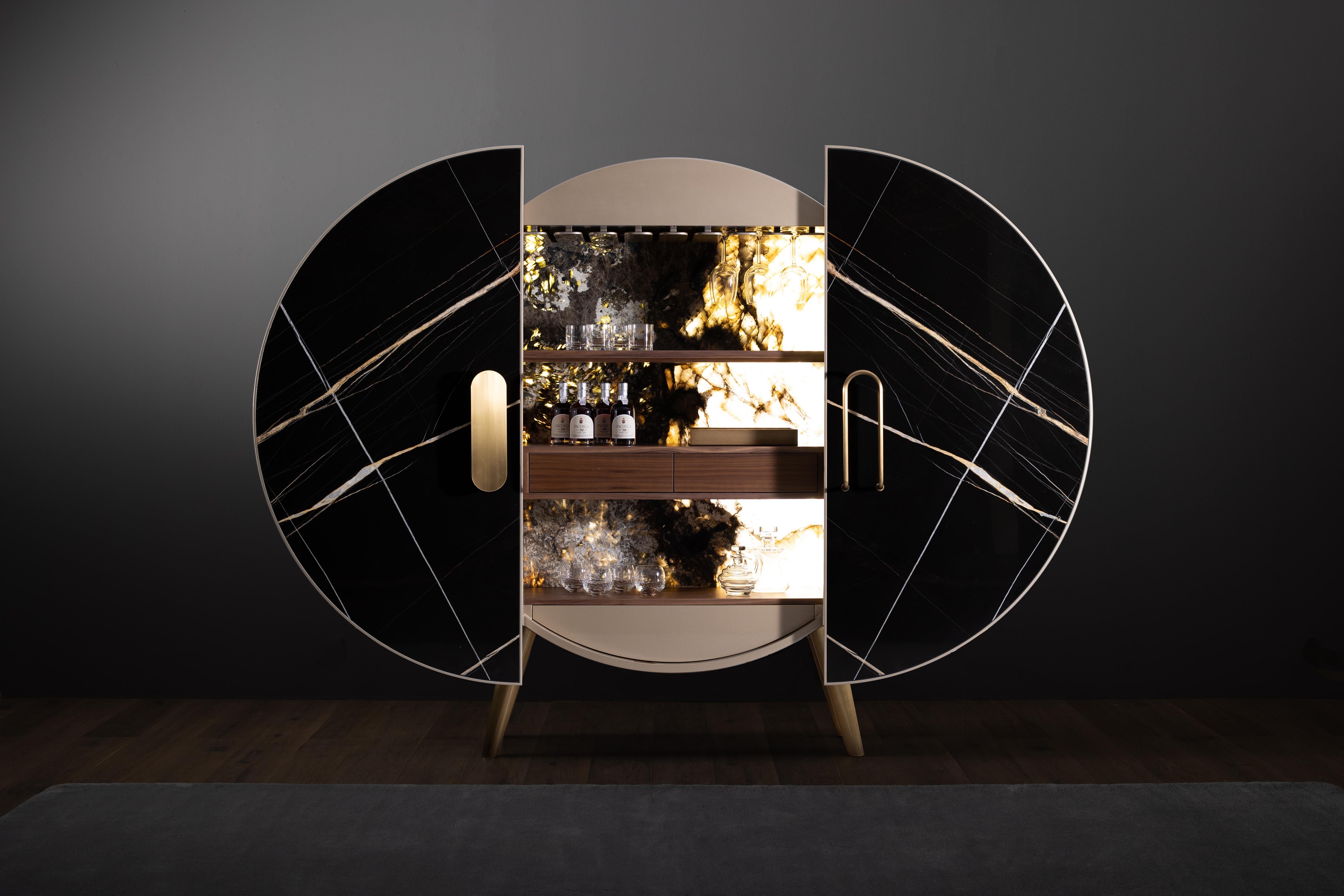 Modern Bongo Bar Cabinet, Calacatta Marble, Handmade in Portugal by Greenapple For Sale 2