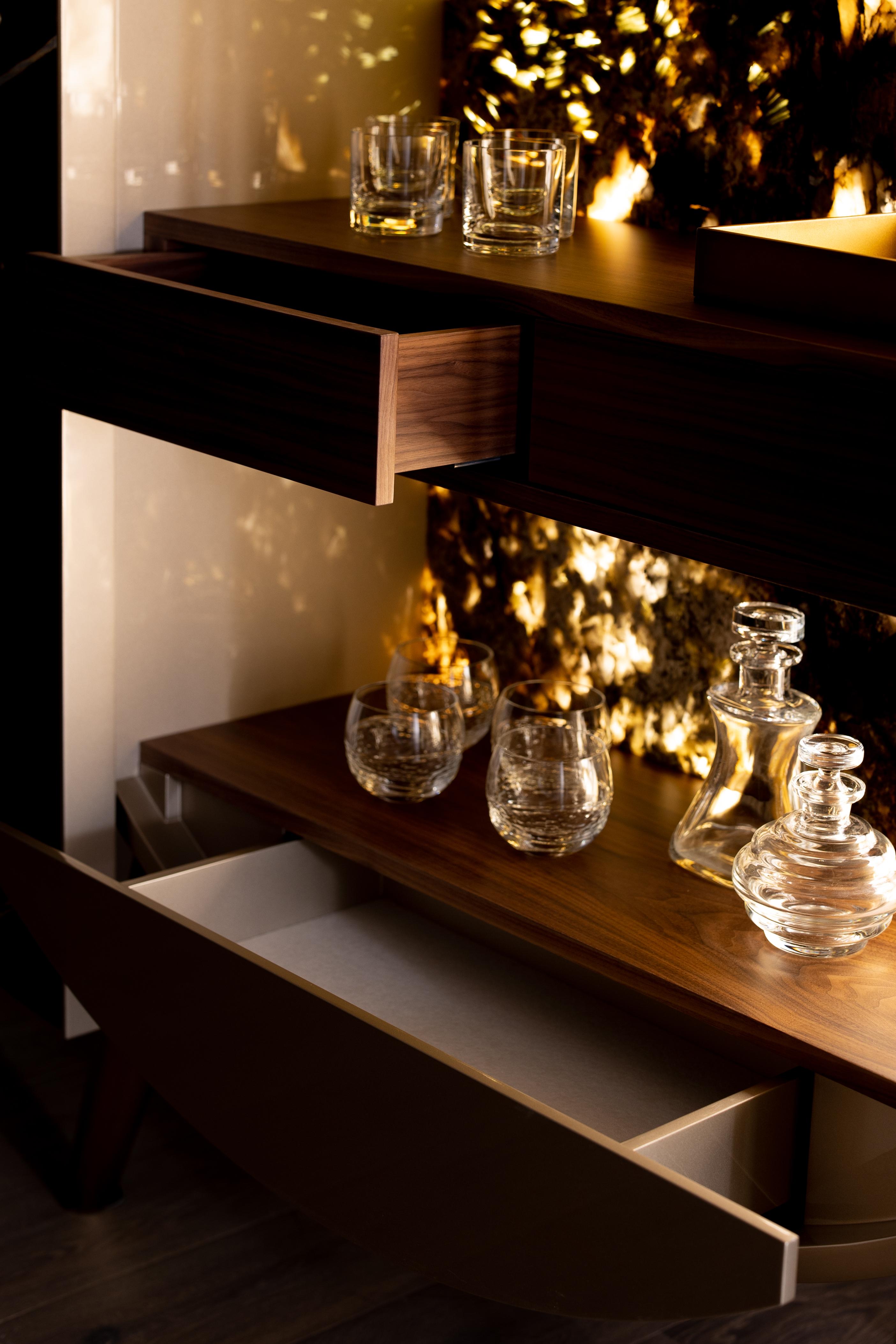 Modern Bongo Bar Cabinet, Calacatta Marble, Handmade in Portugal by Greenapple For Sale 3