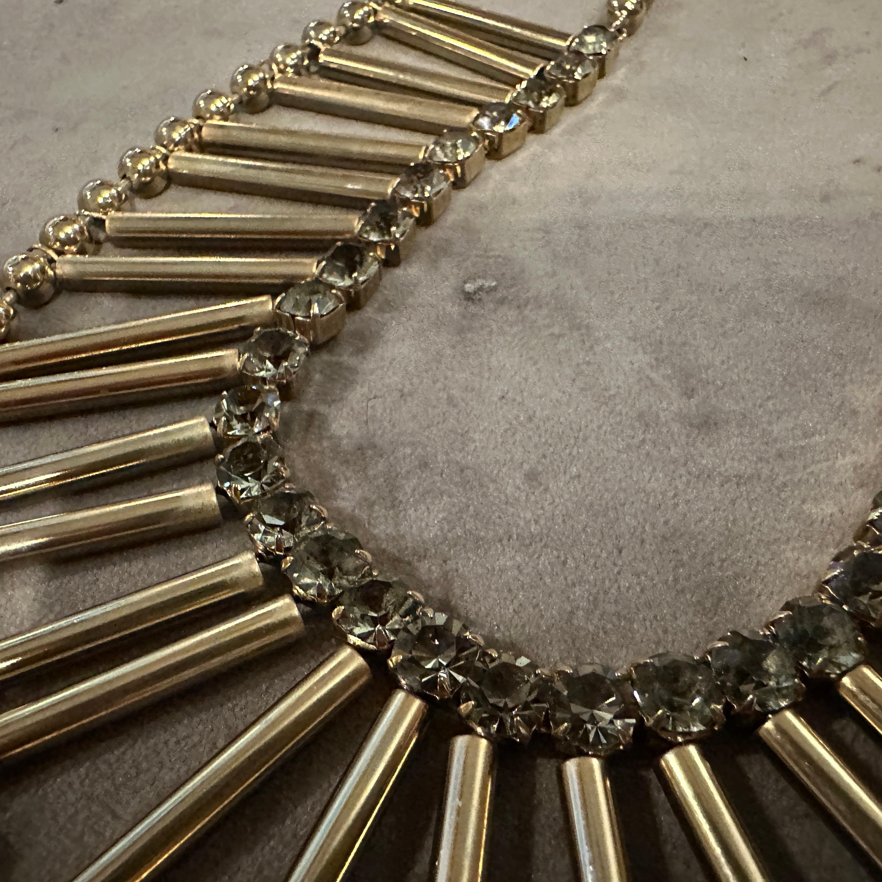 Girocollo in ottone e strass del XXI secolo in stile Art déco di Coppola e Toppo In condizioni Nuovo in vendita a Aci Castello, IT