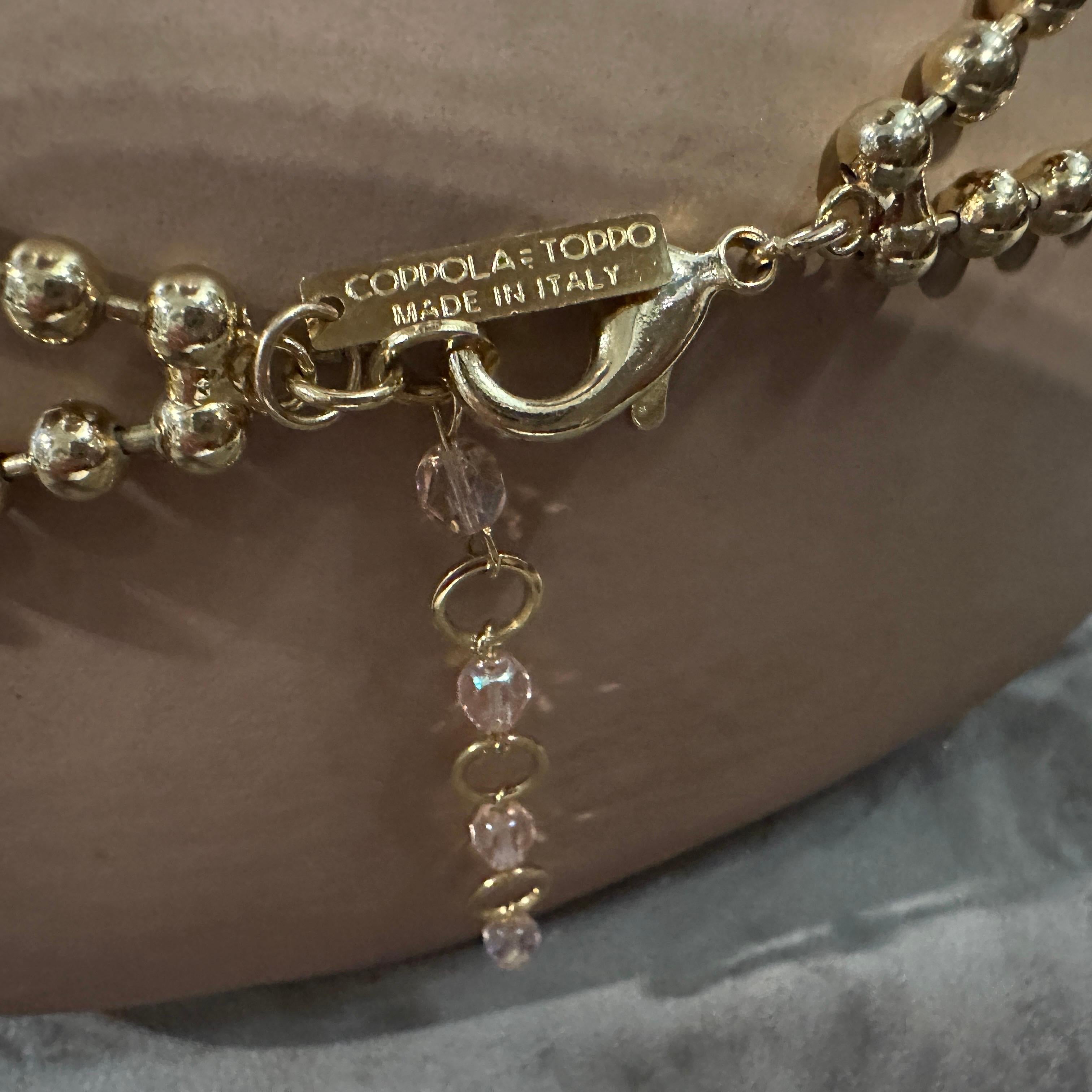 Girocollo in ottone e strass del XXI secolo in stile Art déco di Coppola e Toppo in vendita 2