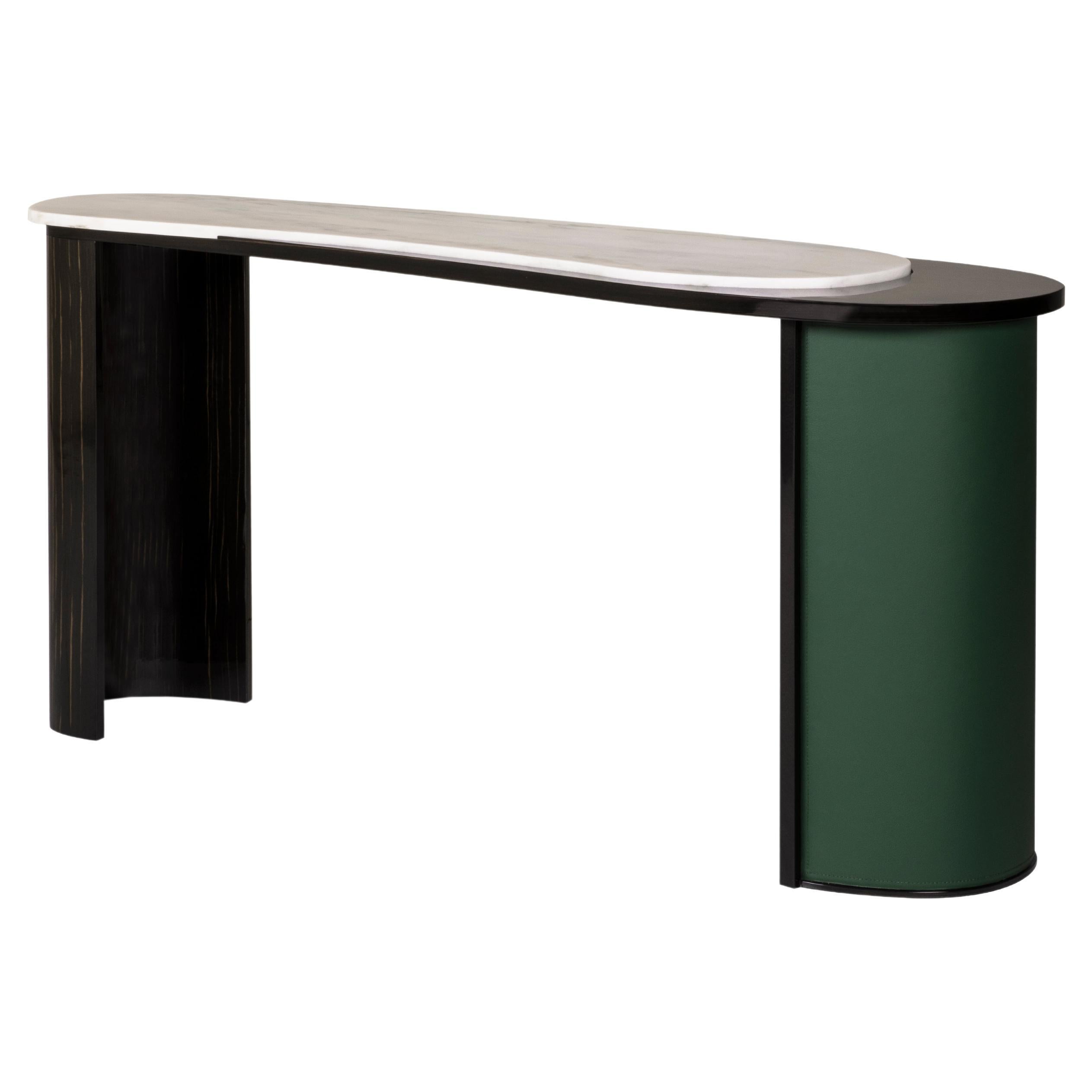 Contemporary Modern Castelo Console with Calacatta Bianco Marble by Greenapple