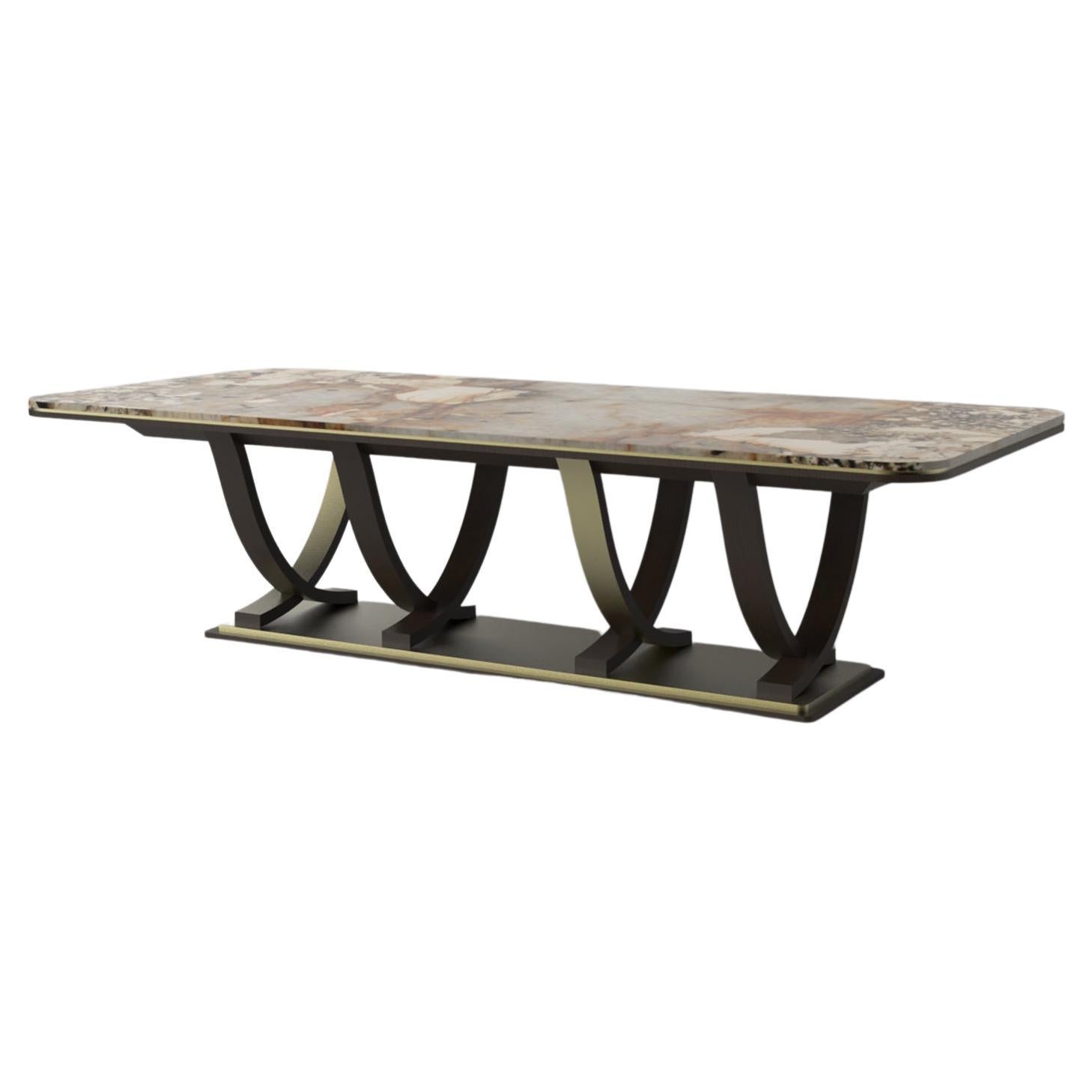 Art Deco Fontaine 10-Seat Dining Table with Patagonia Granite by Greenapple
