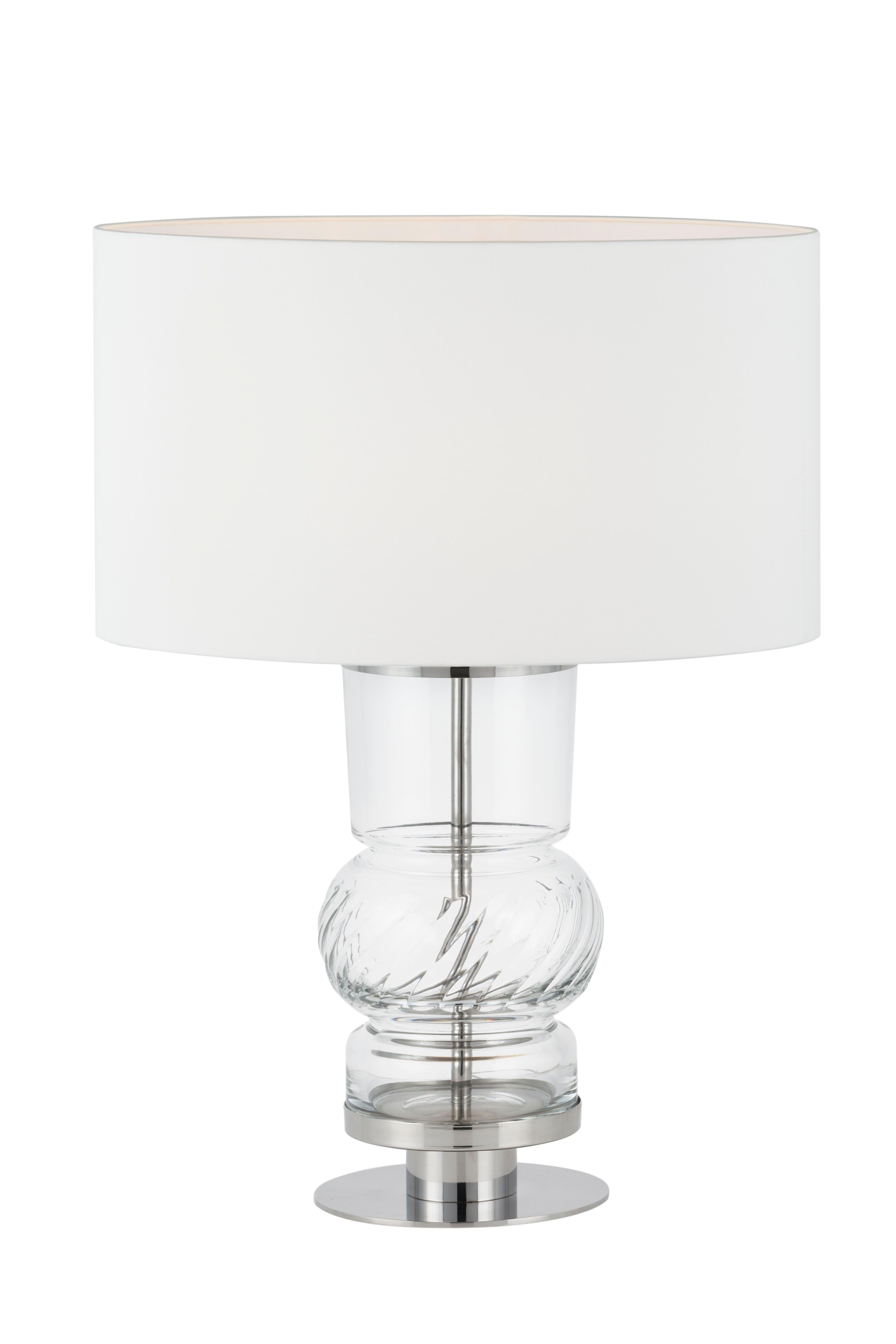 Portuguese Modern Vista Alegre Crystal Table Lamp Handmade in Portugal by Greenapple For Sale
