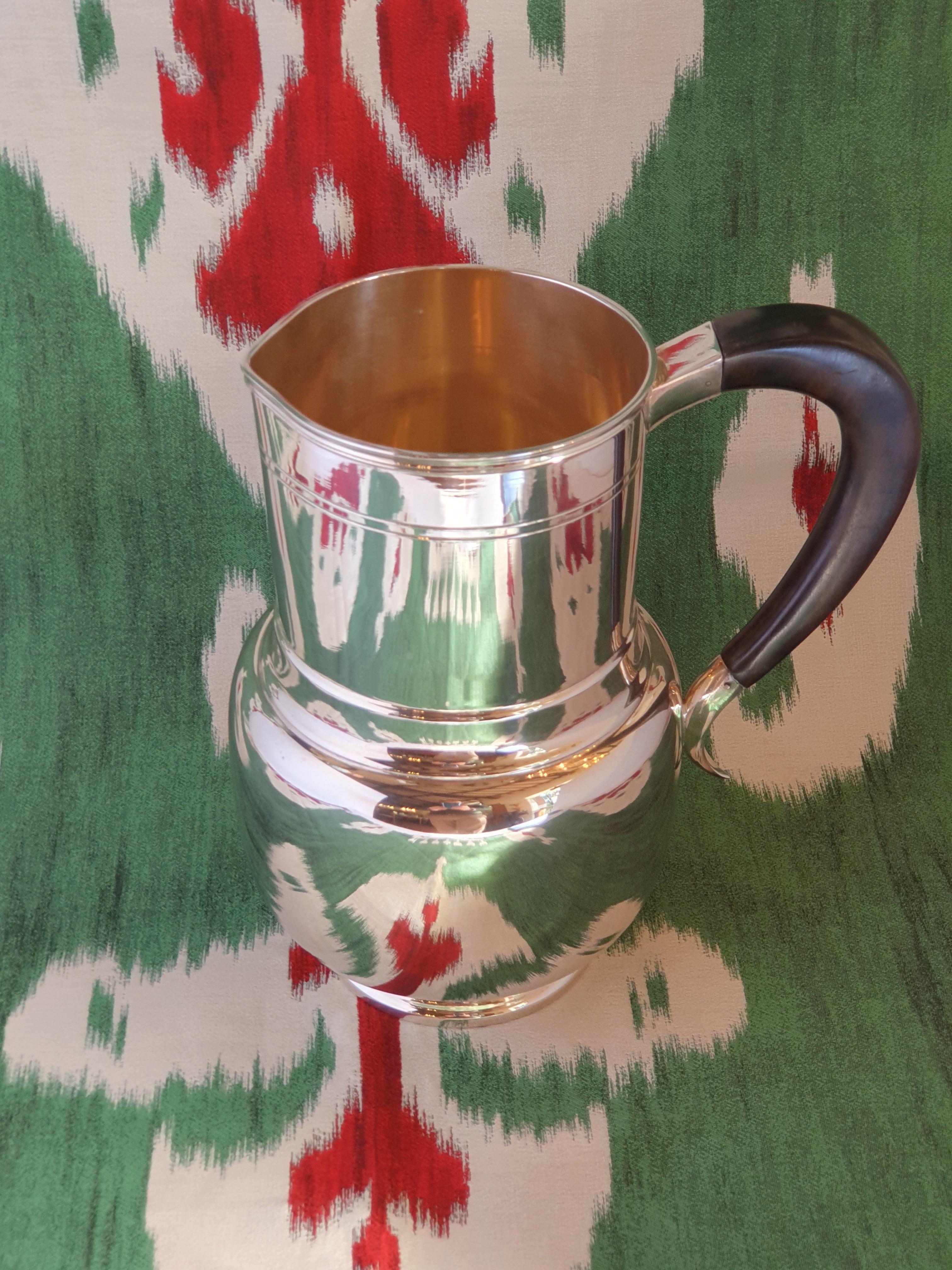 21st Century Art Deco Style Sterling Silver Water Pitcher, Italy, 2003 In New Condition For Sale In Cagliari, IT