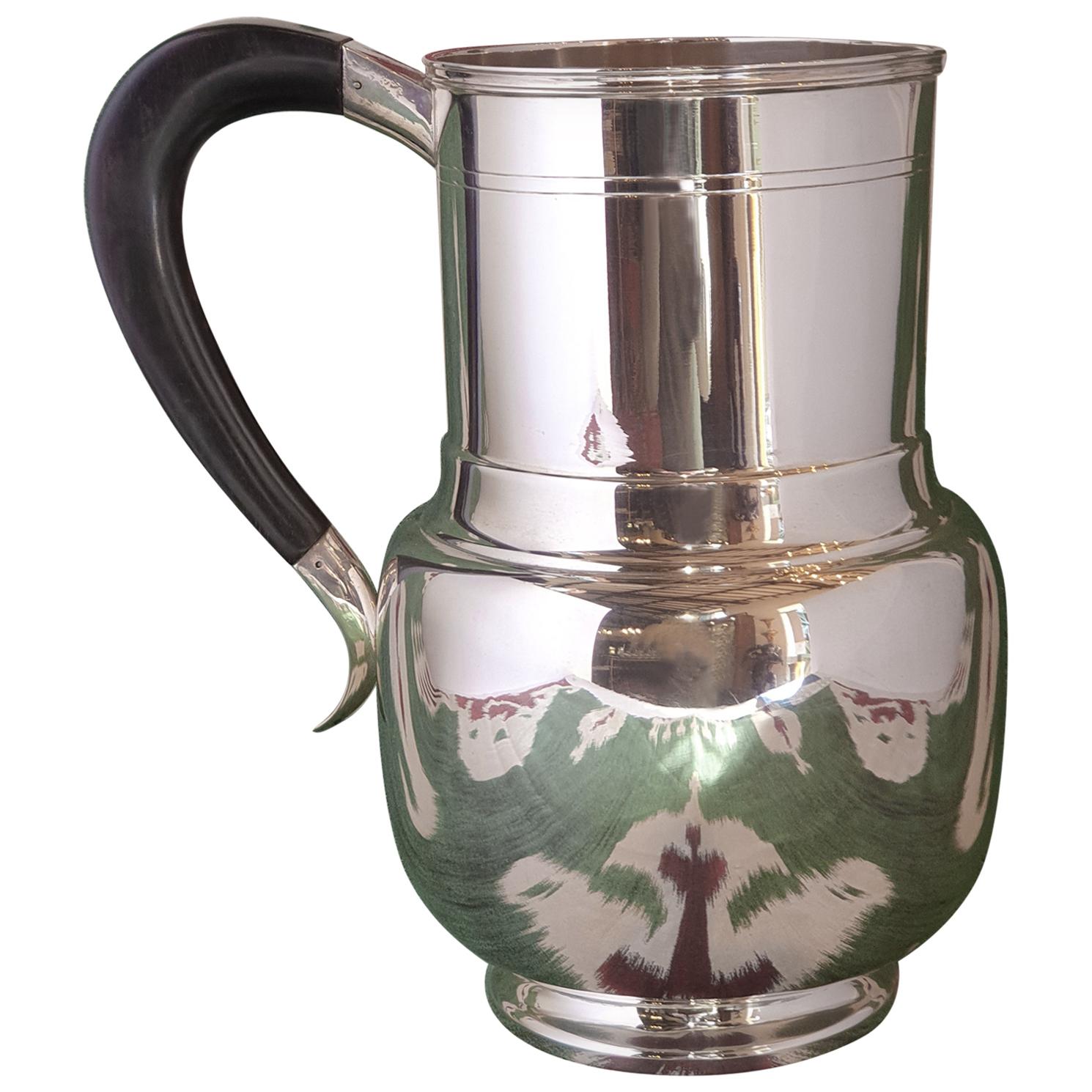 21st Century Art Deco Style Sterling Silver Water Pitcher, Italy, 2003