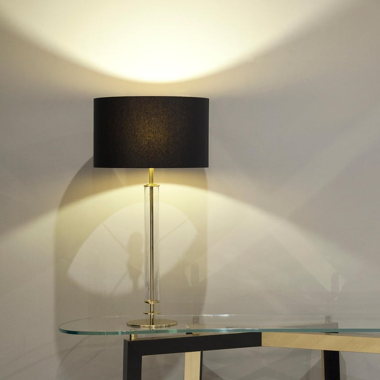 Glass Greenapple Table Lamp, Vaz Table Lamp, Black, Handmade in Portugal For Sale