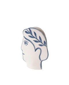 21st Century ‘Artemis - Blue’, in White Ceramic, Hand-Crafted in France
