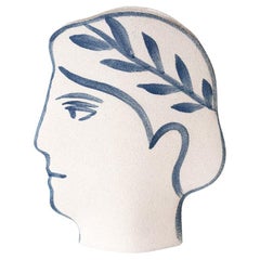 21st Century ‘Artemis - Blue’, in White Ceramic, Hand-Crafted in France