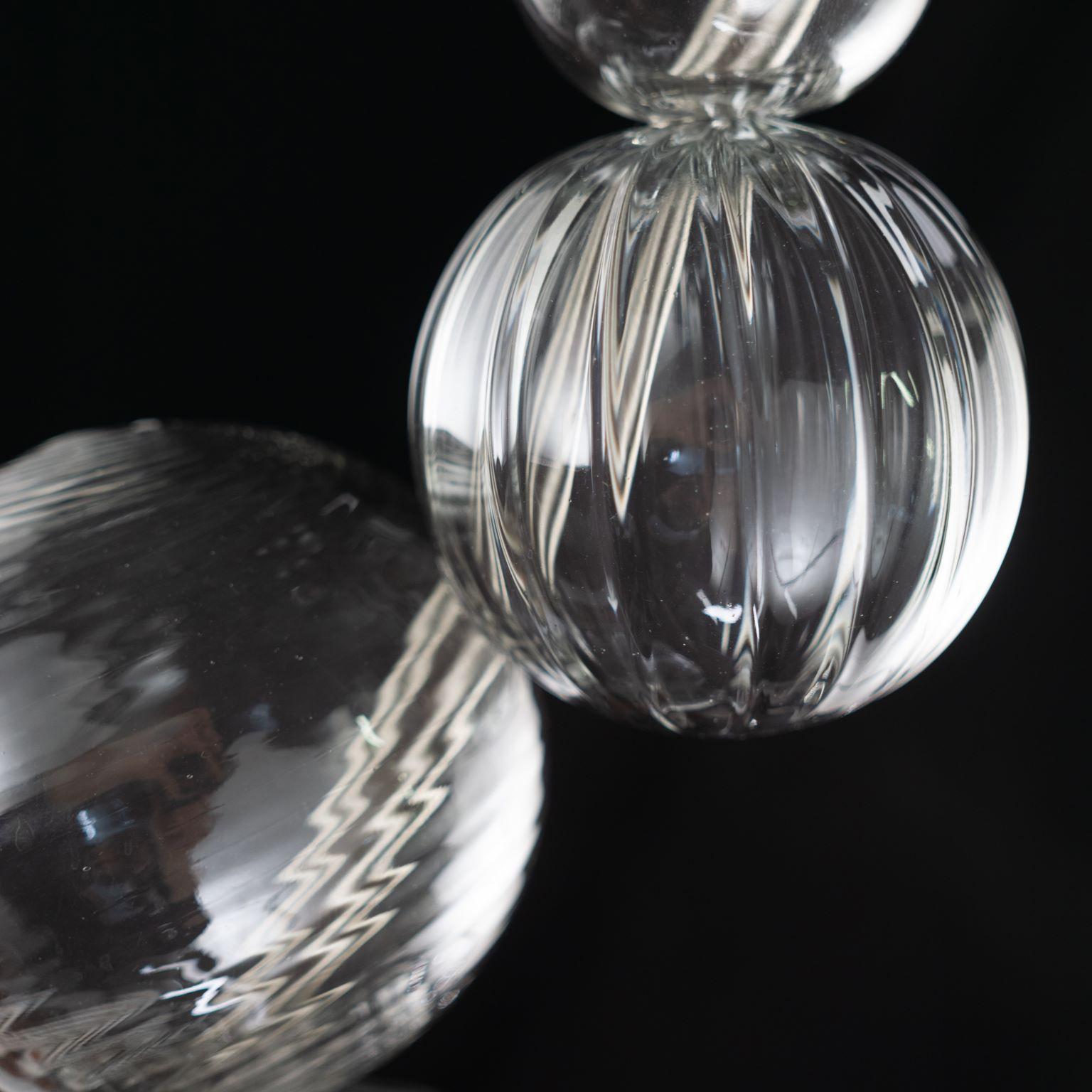 XXI secolo e contemporaneo Ciondolo artistico del XXI secolo a 1 luce, vetro di Murano grigio di Multiforme in vendita