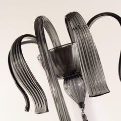 Lámpara Artística Siglo XXI 1 Brazo Cristal Murano Gris Ritz by Multiforme en stock