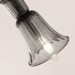 Lámpara Artística Siglo XXI 2 Brazos Cristal Murano Gris Ritz by Multiforme en stock