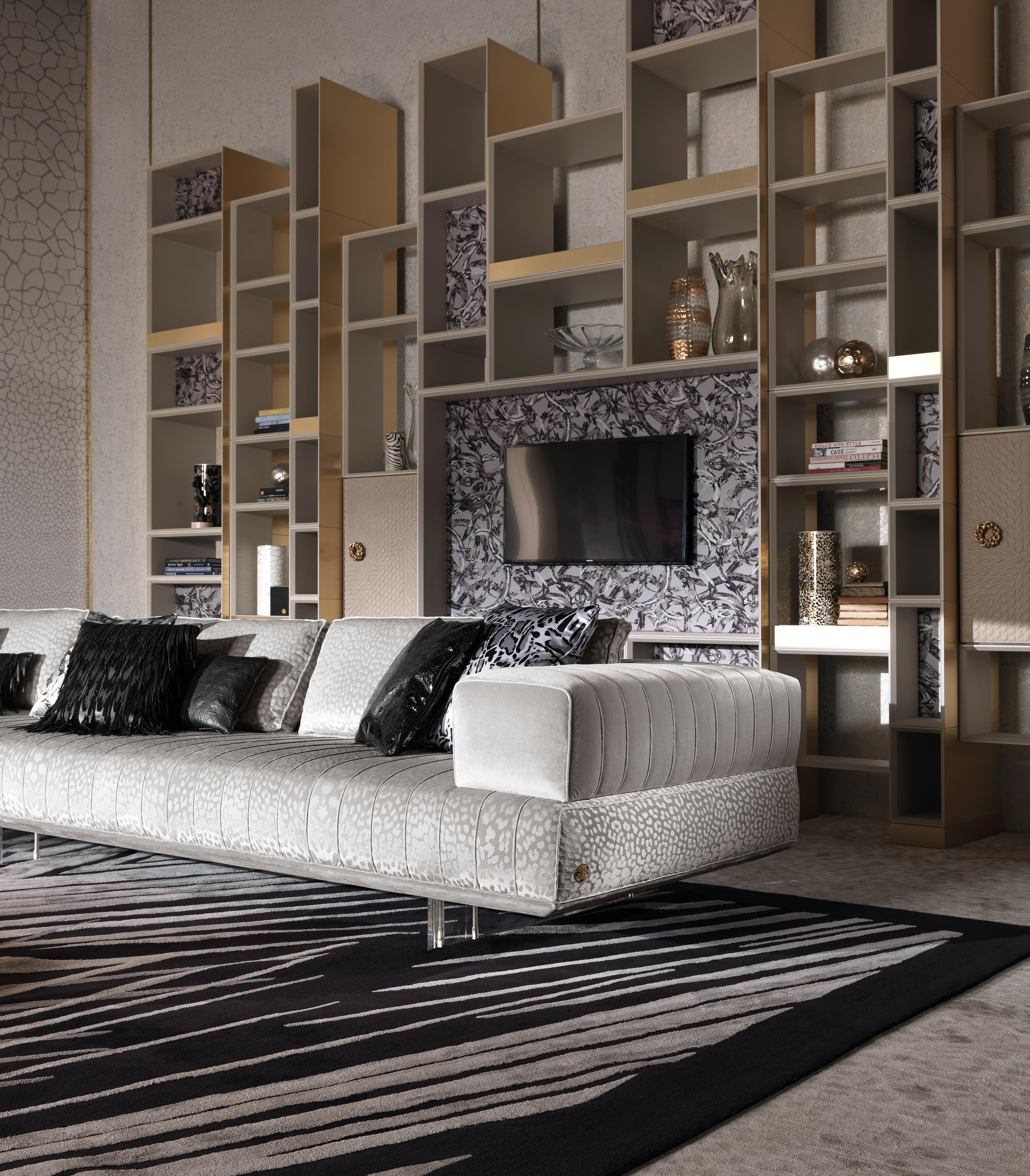 21st Century Aruba Modular Sofa in Fabric by Roberto Cavalli Home Interiors For Sale 1