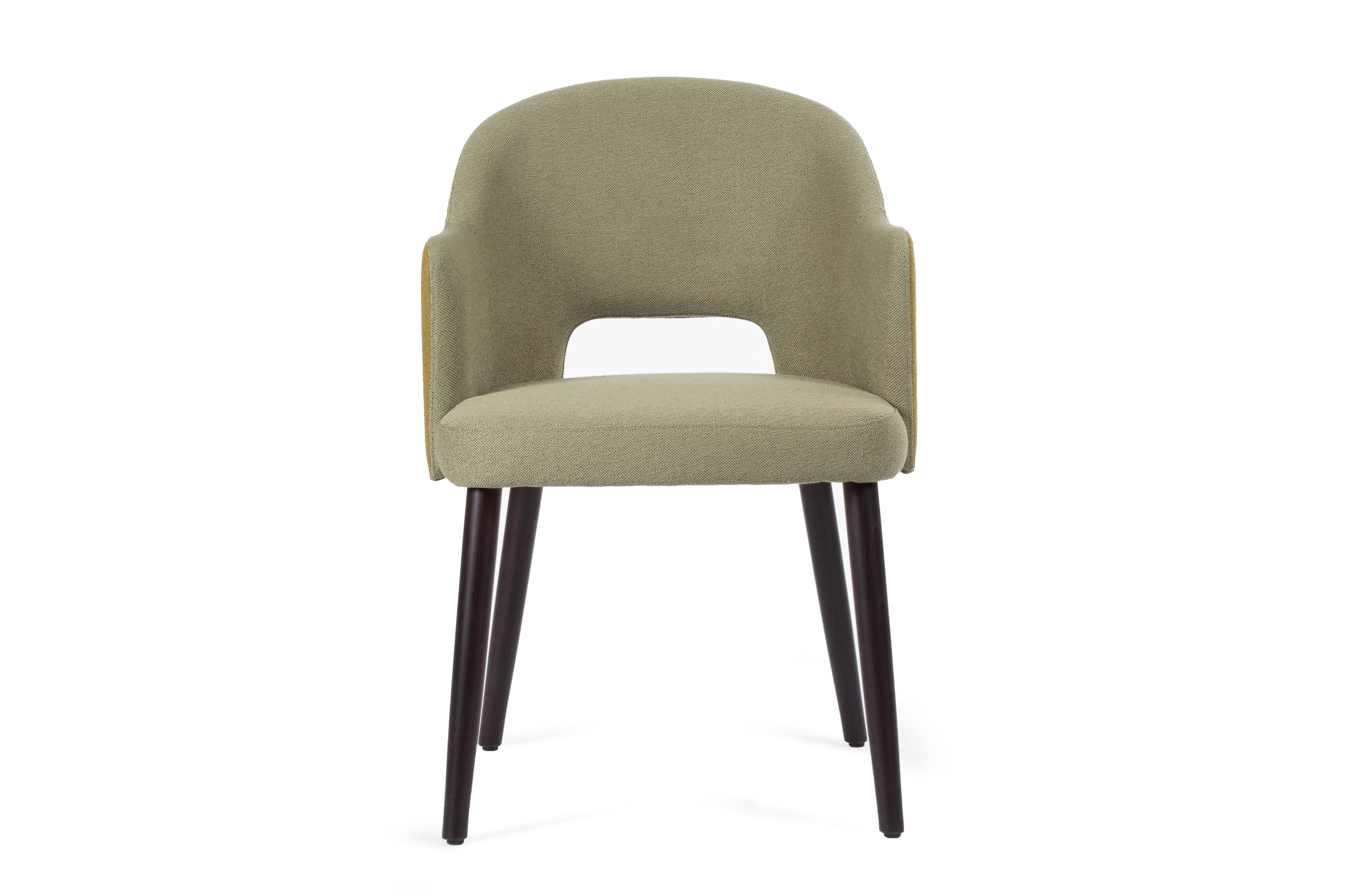 Italian 21st Century Ary Chair, Free Life Fabric and Wood, Made in Italy by Hebanon For Sale