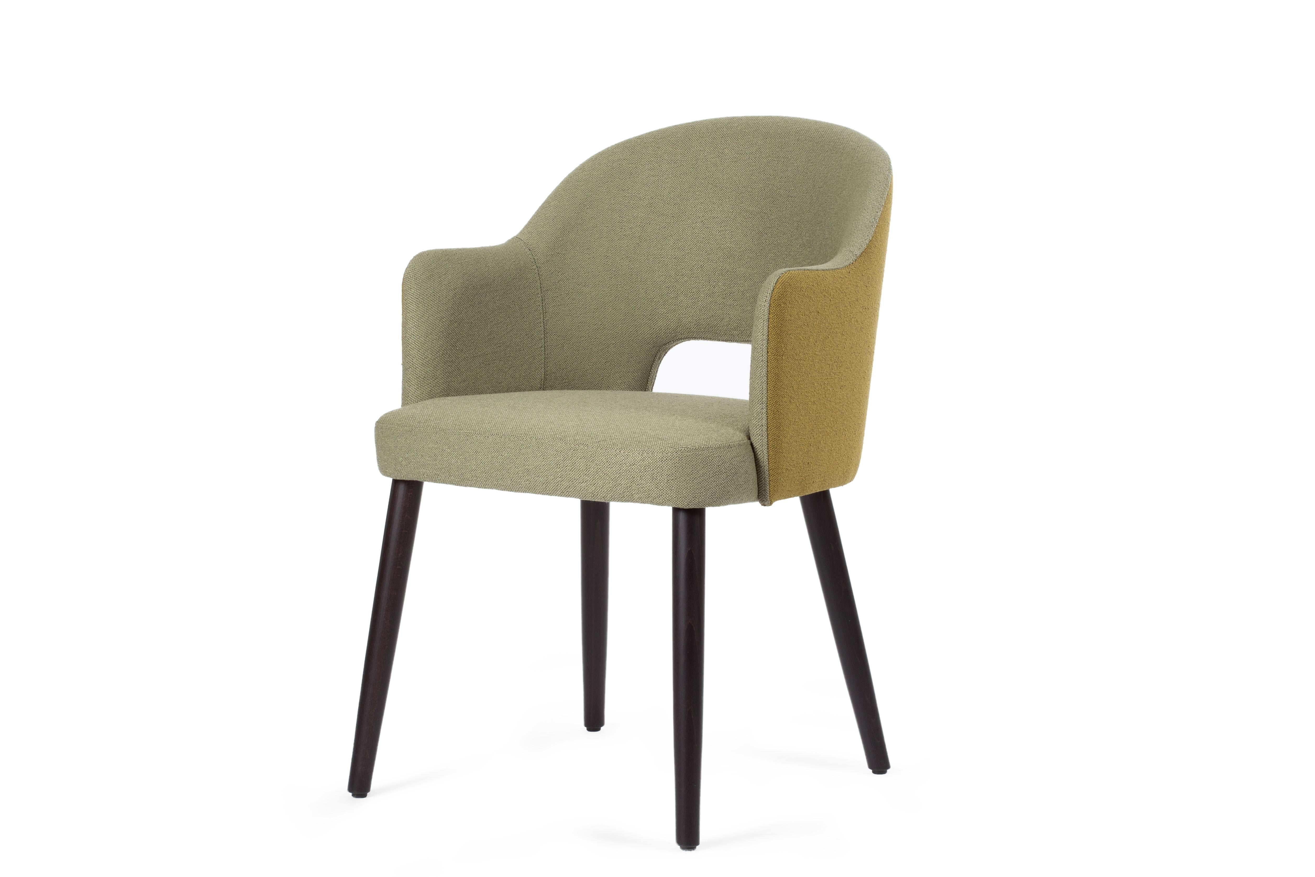 Italian 21st Century Ary Chair, Free Life Fabric and Wood, Made in Italy by Hebanon For Sale
