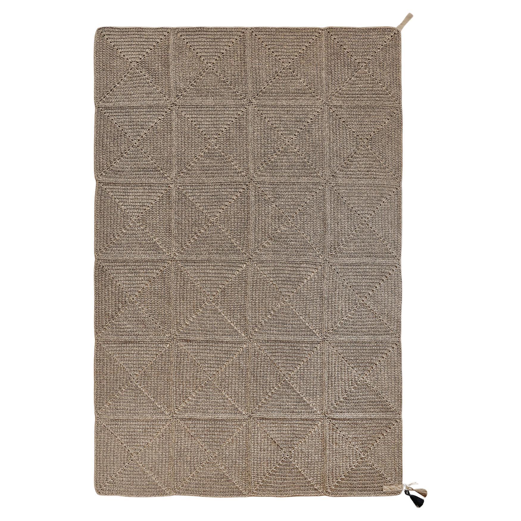 21st Century Asian Brown Black Outdoor Indoor 200x300 cm Handmade Rug For Sale