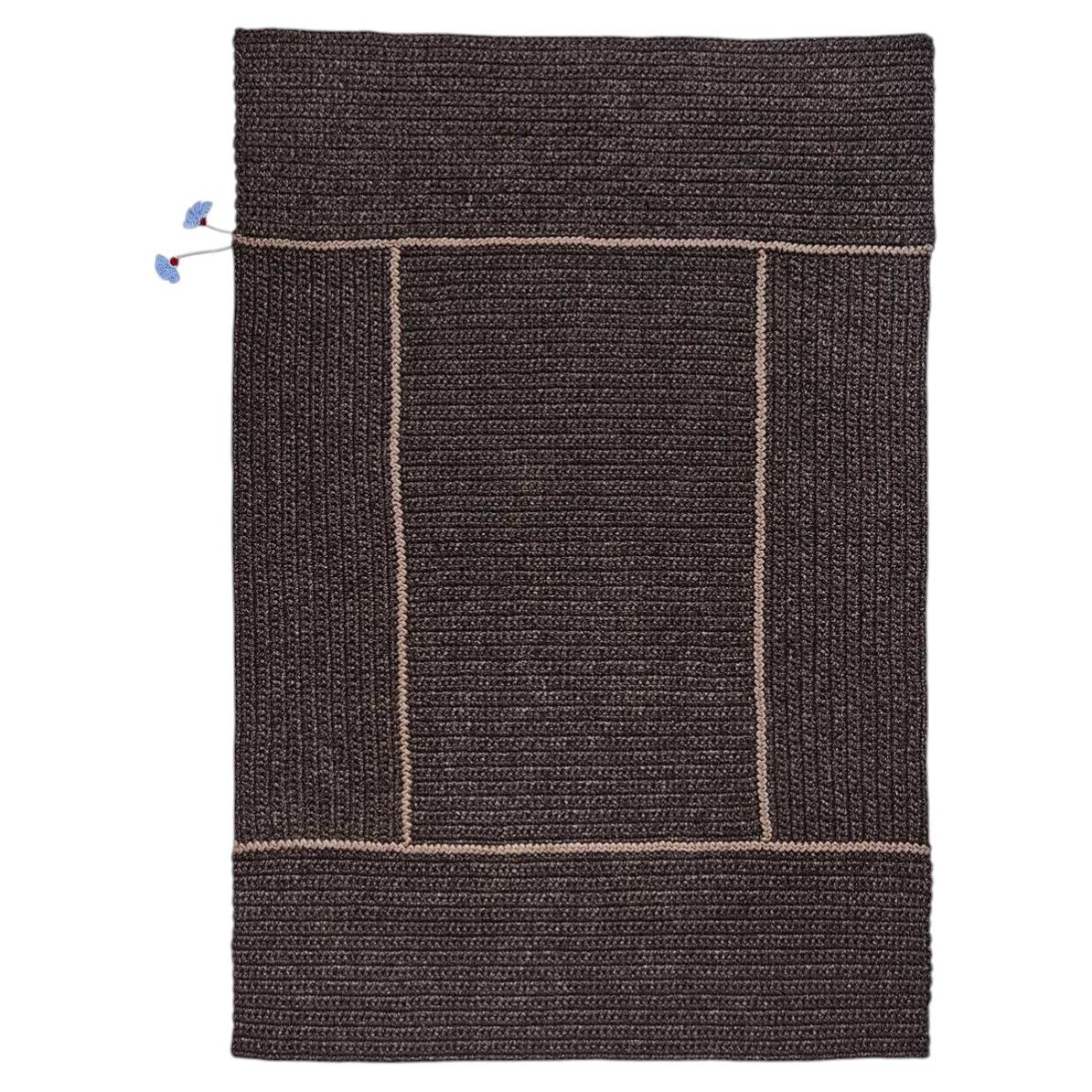 21st Century Asian Brown Black Outdoor Indoor 200x300 cm Handmade Rug