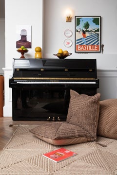 21st Century Asian Brown Black Outdoor Indoor Handmade Floor Cushion
