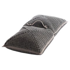 21st Century Asian Brown Black Outdoor Indoor Handmade Floor Cushion
