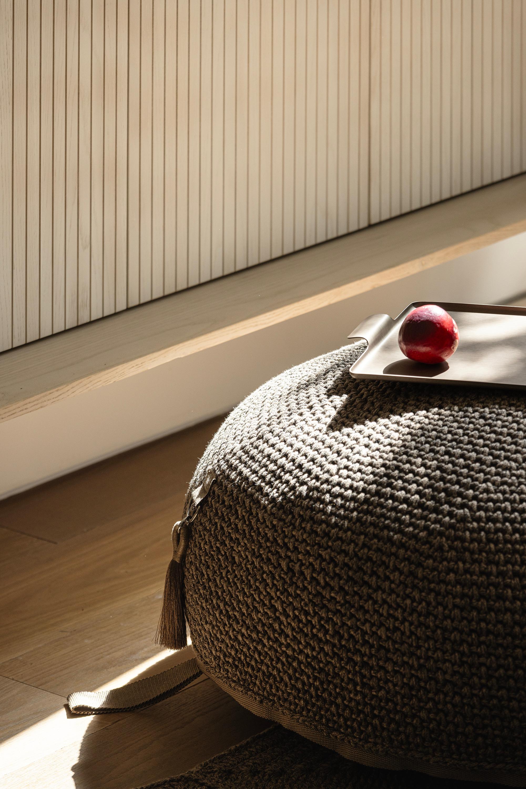 Metal 21st Century Asian Brown Black Outdoor Indoor Handmade Round Pouf For Sale