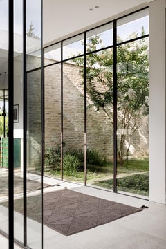 21st Century Asian Brown Black Outdoor Indoor Small Handmade Rug