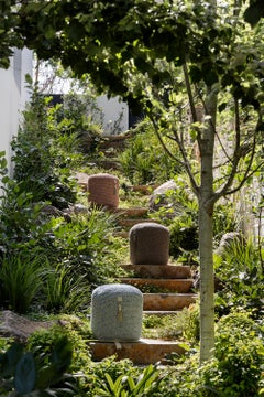 21st Century Asian Cacao-Schwarz Outdoor-Indoor Handmade Single Seat Pouf