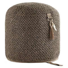 21st Century Asian Cacao-Black Outdoor-Indoor Handmade Single Seat Pouf