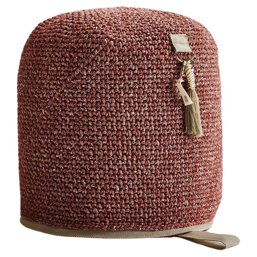 21st Century Asian Clay Outdoor-Indoor Handmade Single Seat Pouf For Sale