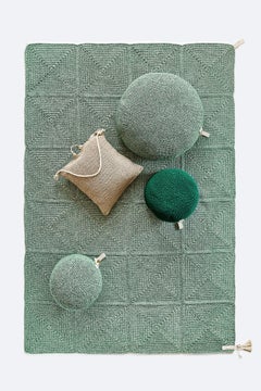 21st Century Asian Green Sand Outdoor Indoor 200x300 cm Handmade Rug