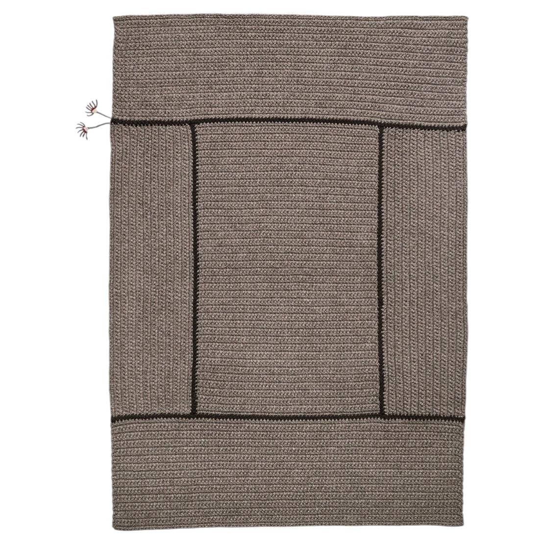 21st Century – Handgefertigter Teppich in den Farben „Asian Grey“ und „CACAO“ für den Außen- und Innenbereich, 170 x 240 cm