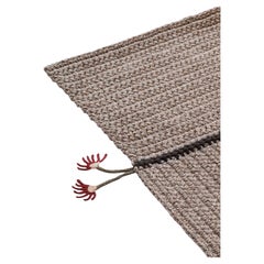21st Century Asian Grey and Cacao Outdoor Indoor 200x300 cm Handmade Rug