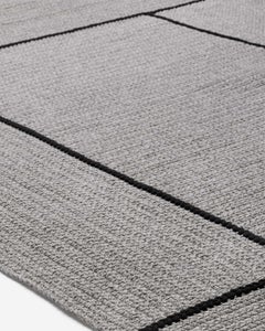 21st Century Asian Grey Black Outdoor Indoor 170x240 cm Handmade Rug