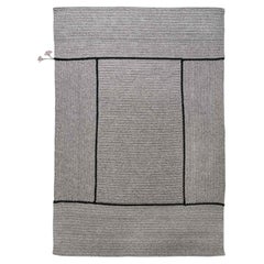 21st Century Asian Grey Black Outdoor Indoor 170x240 cm Handmade Rug