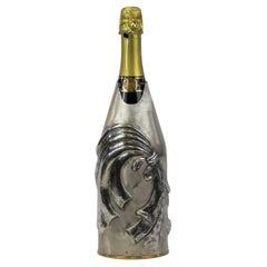 21st Century Asian Lady Solid Pure Italian Silver Champagne Cover