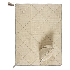 21ème siècle Asian Natural Cream Outdoor Indoor 150x200 cm Handmade Crochet Rug