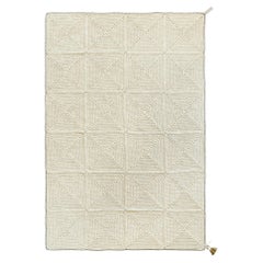 Tappeto asiatico del 21° secolo, crema naturale, per esterni e interni, 200x300 cm, fatto a mano