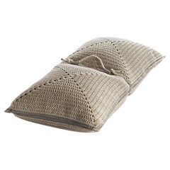 21st Century Asian Natural Cream Outdoor Indoor Handmade Floor Cushion