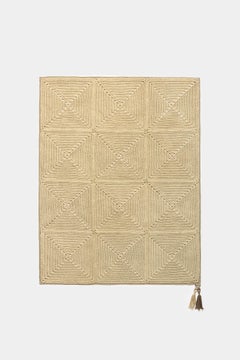 21st Century Asian Natural Cream Outdoor Indoor Rug and Bag Cushion Set