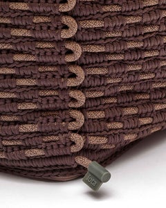 21st Century Asian Outdoor Indoor Rope Bench Pouf - Chocolate Brown