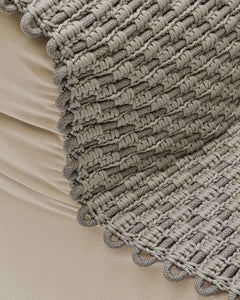 21st Century Asian Outdoor Indoor Rope Chair Pouf - Pebble Grey