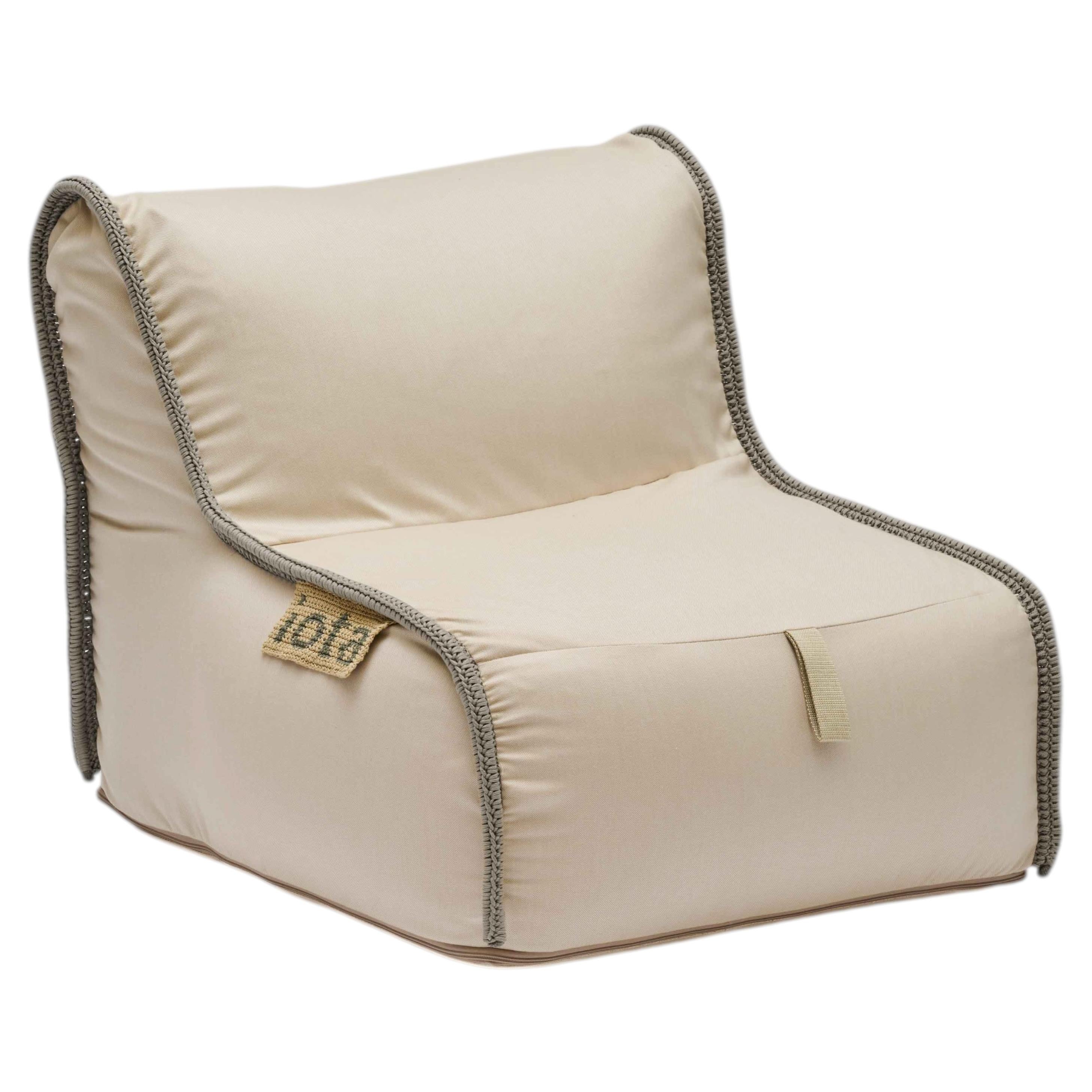 Poltrona-pouf Asian Outdoor Indoor Rope Contour del XXI secolo - Grigio ciottolo