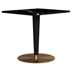 21st Century Atlanta Dining Table Nero Marquina Black Lacquer Aged Brushed Brass