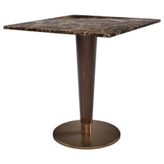 21st Century Atlanta Dining Table Nero Marquina Walnut Wood Aged Brushed Brass