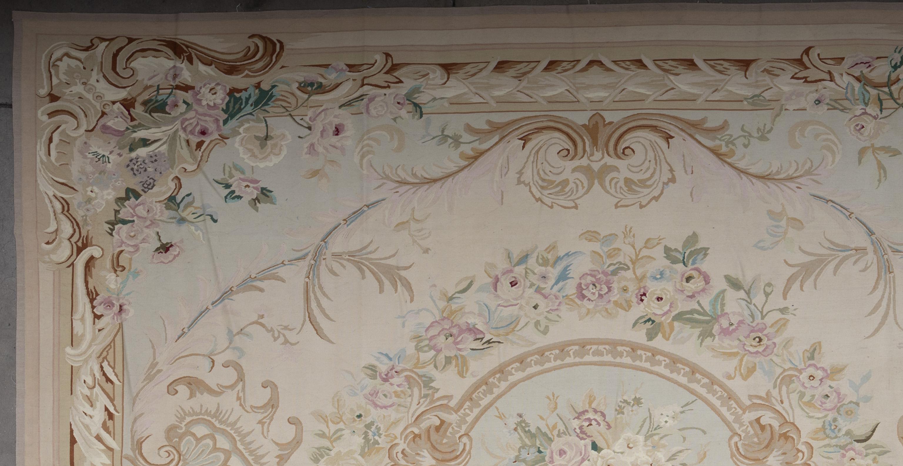 French 21st Century Aubusson Rug For Sale