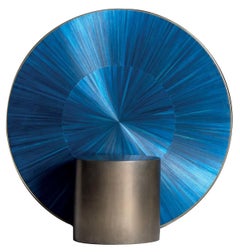 21st Century Aurae Stool Seatings Straw Resin Marquetry Blue Marco Sorrentino